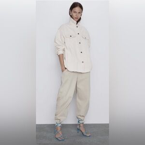 Zara Cream Corduroy Shacket